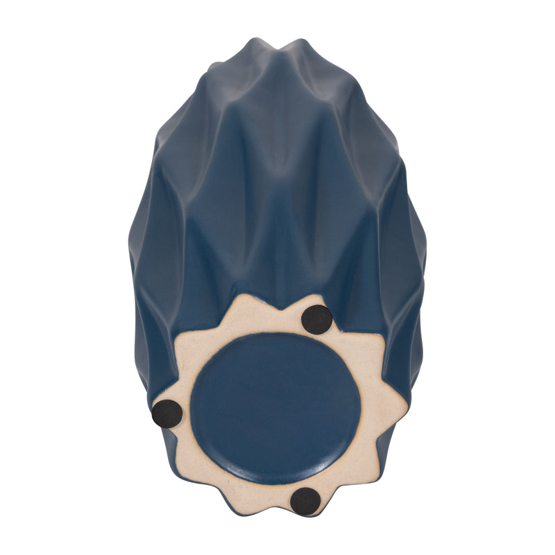 CER, 12 FLUTTER VASE, DARK BLUE