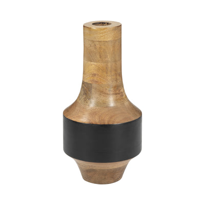 MANGO WOOD, 11 2-TONE VASE, BROWN/BLACK