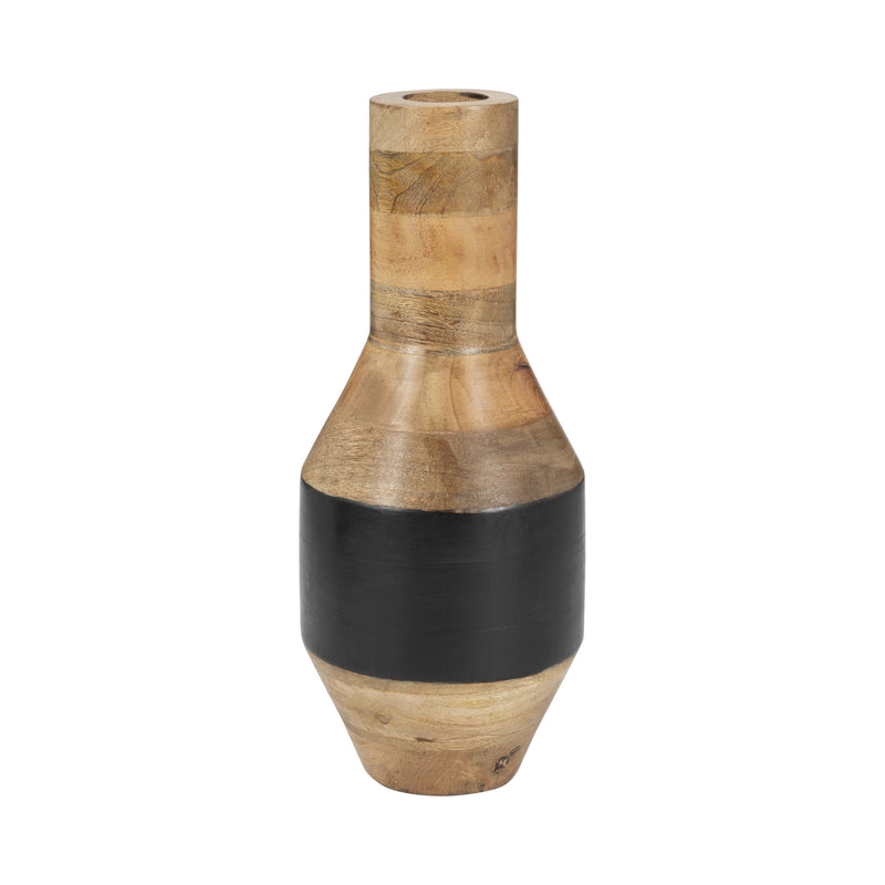 MANGO WOOD, 15 2-TONE VASE, BROWN/BLACK