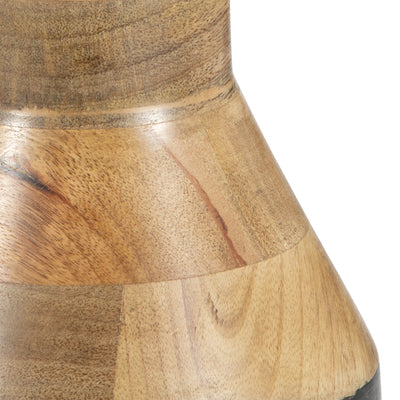 MANGO WOOD, 15 2-TONE VASE, BROWN/BLACK