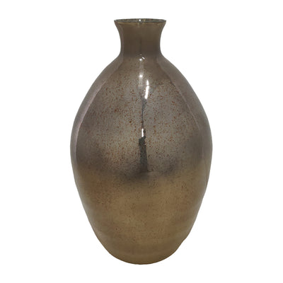 GLASS, 18 BULBOUS VASE, CHAMPAGNE