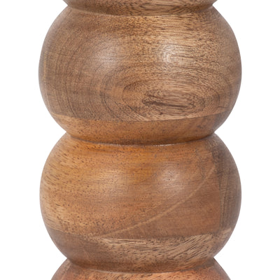 WOOD, 8 RIBBED VOTIVE HOLDER, BROWN