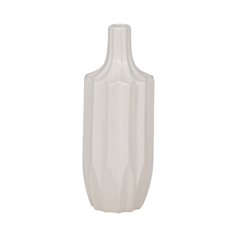 CER, 13 FLUTED VASE, WHITE