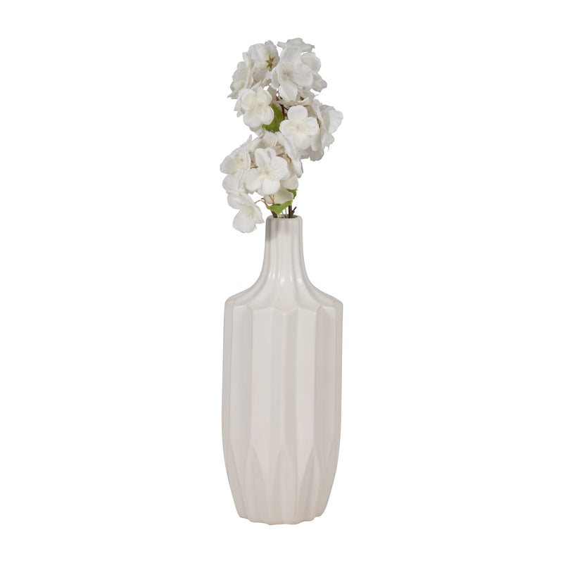 CER, 13 FLUTED VASE, WHITE