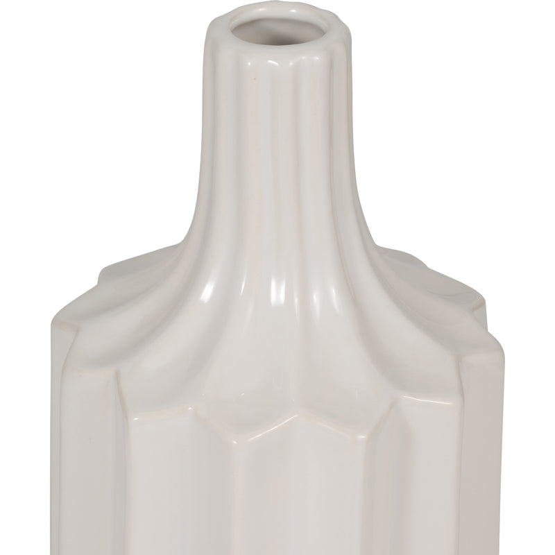 CER, 13 FLUTED VASE, WHITE