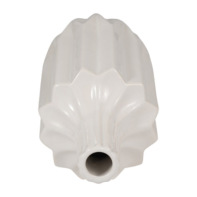 CER, 13 FLUTED VASE, WHITE