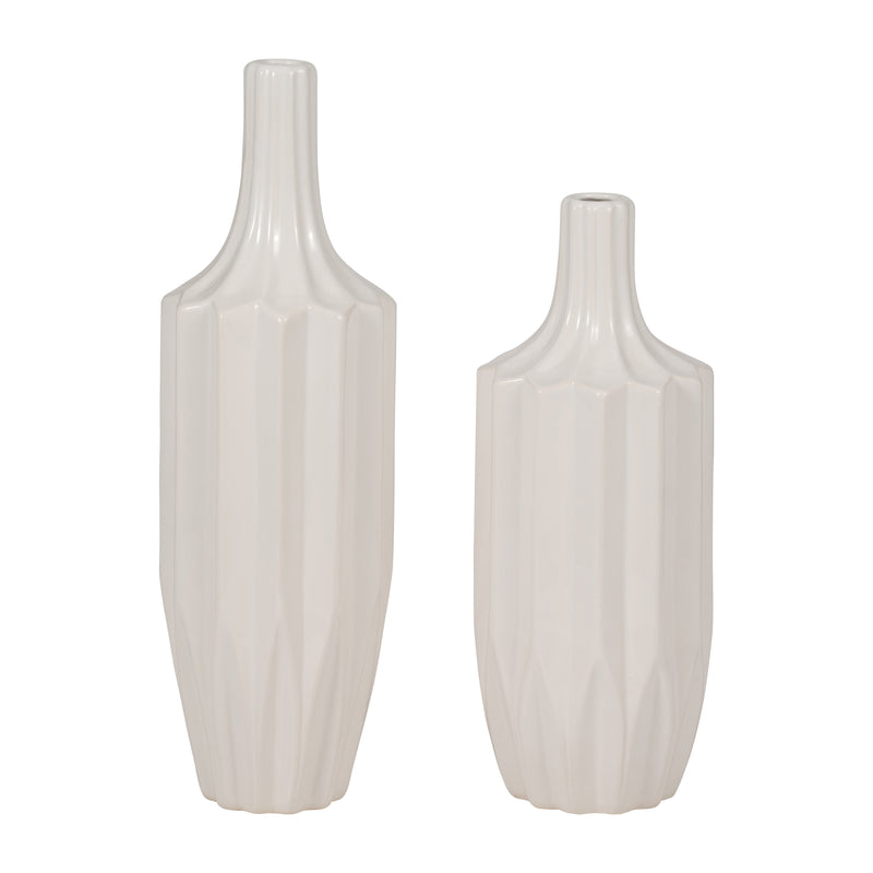 CER, 13 FLUTED VASE, WHITE