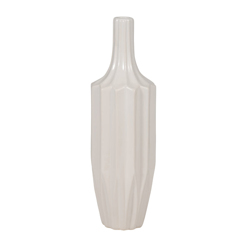 CER, 16 FLUTED VASE, WHITE