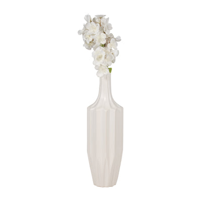 CER, 16 FLUTED VASE, WHITE