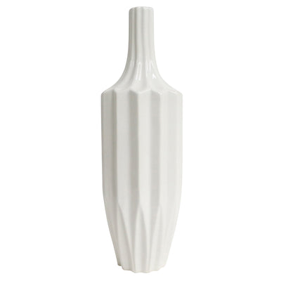 CER, 16 FLUTED VASE, WHITE