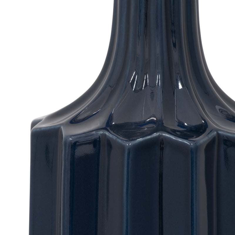 CER, 13 FLUTED VASE, NAVY