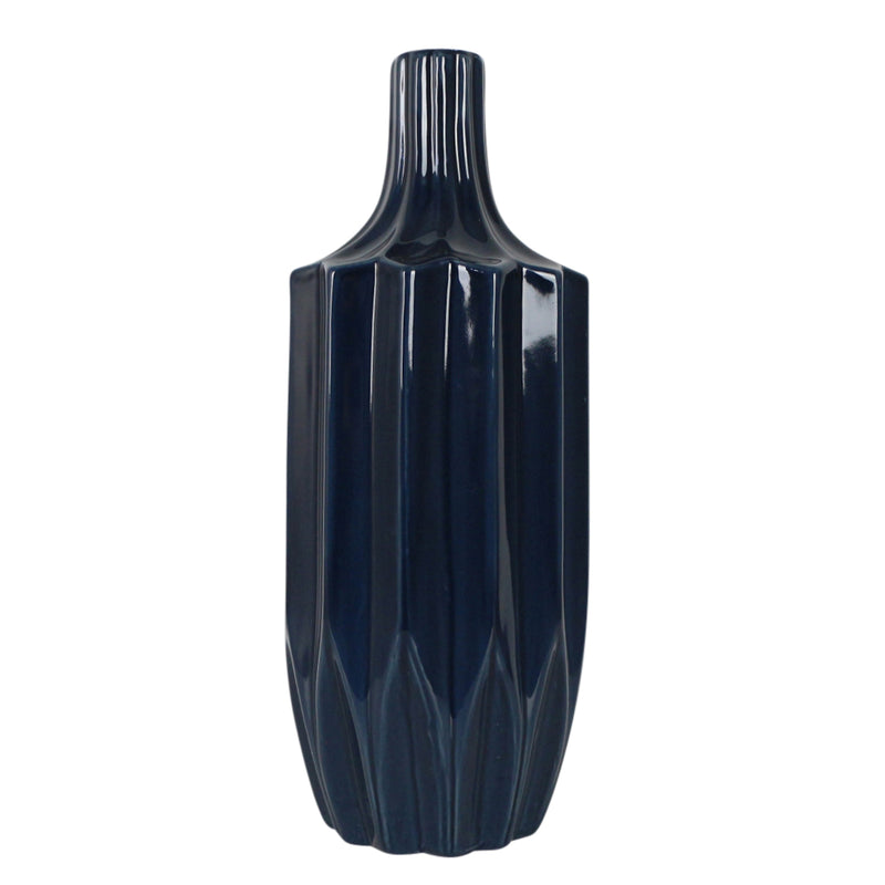 CER, 13 FLUTED VASE, NAVY