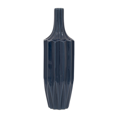 CER, 16 FLUTED VASE, NAVY