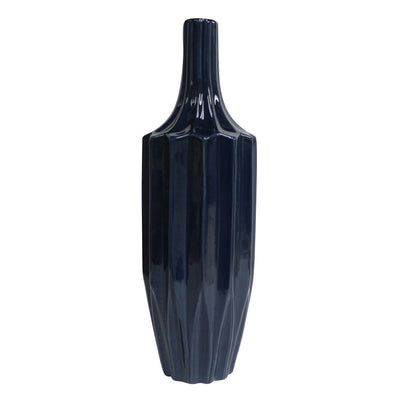 CER, 16 FLUTED VASE, NAVY