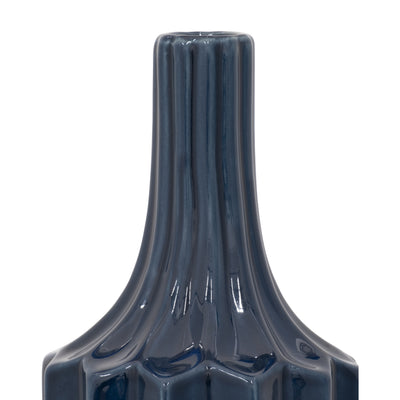 CER, 16 FLUTED VASE, NAVY