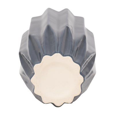 CER, 16 FLUTED VASE, NAVY