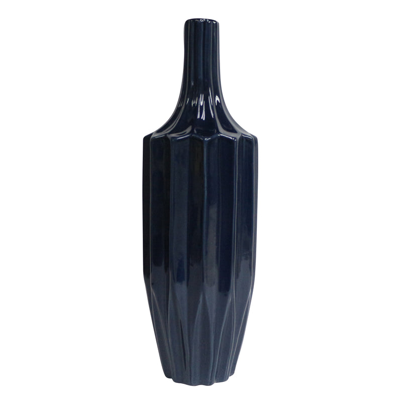 CER, 16 FLUTED VASE, NAVY