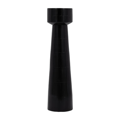 RESIN, 15 PILLAR CANDLEHOLDER, BLACK