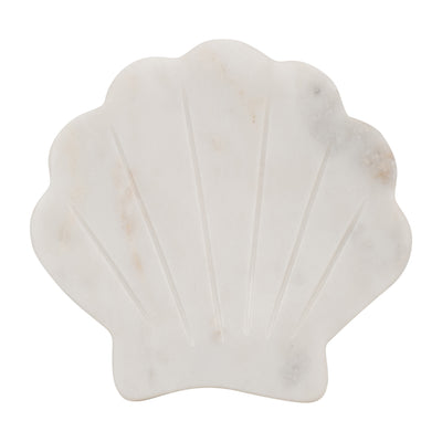 MARBLE, 5 SHELL TRINKET DISH, WHITE