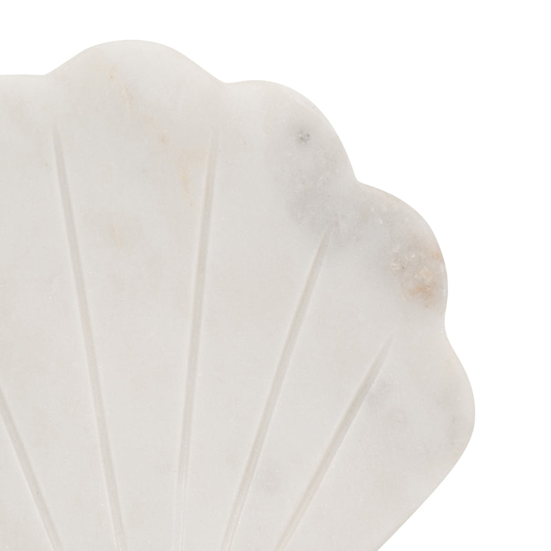 MARBLE, 5 SHELL TRINKET DISH, WHITE