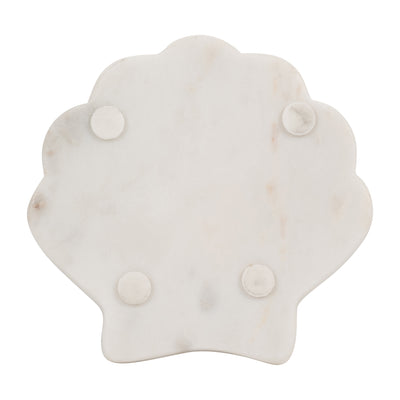 MARBLE, 5 SHELL TRINKET DISH, WHITE