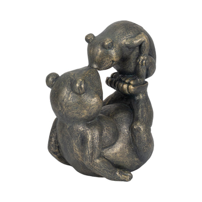 14 Frog Parent And Child Playing, Bronze