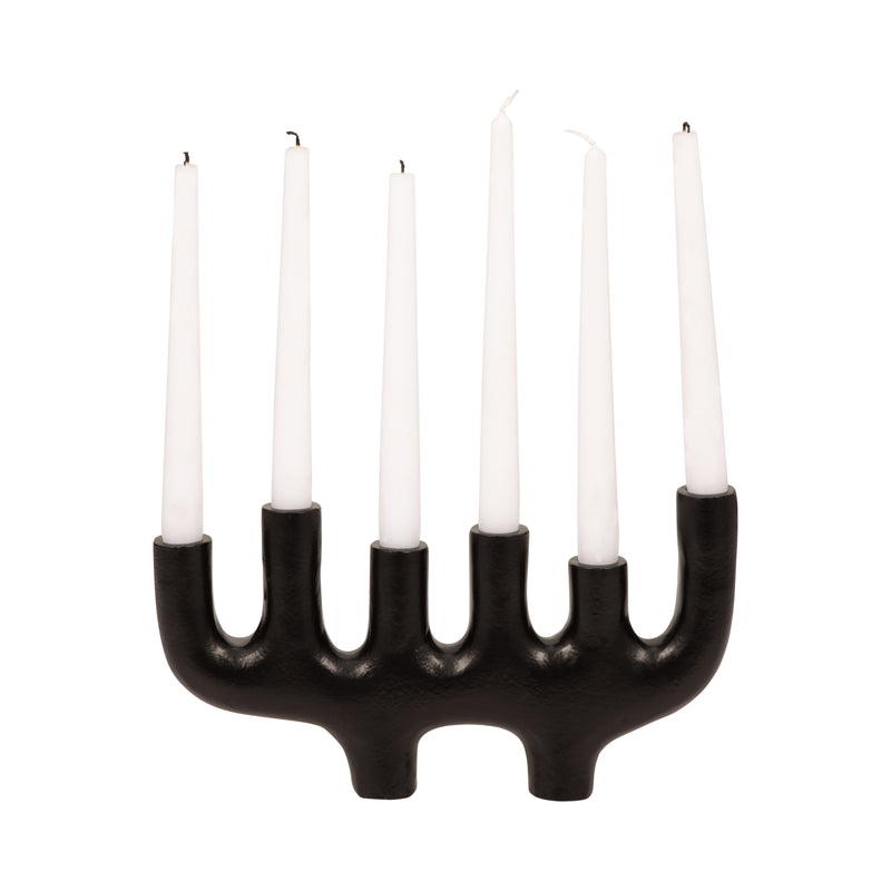 METAL, 13 6 TAPER CANDELABRA, BLACK