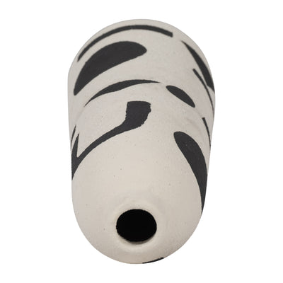 CER, 15 FUNKY VASE, IVORY/BLACK