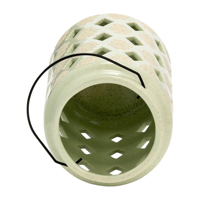 CER, 9H DIAMOND CUT OUT LANTERN, CUCUMBER