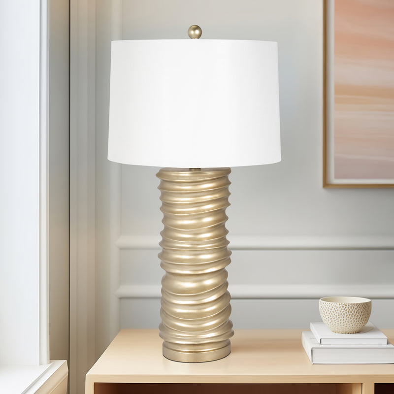 Resin 29 Stacking Rings Table Lamp, Champagne