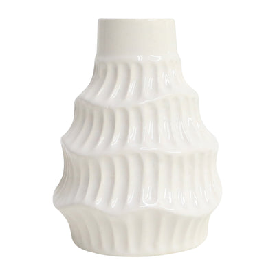 CER, 6 WAVY VASE, WHITE