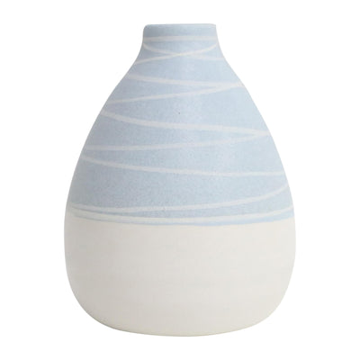 CER, 6 TRIBAL VASE , BLUE/WHT