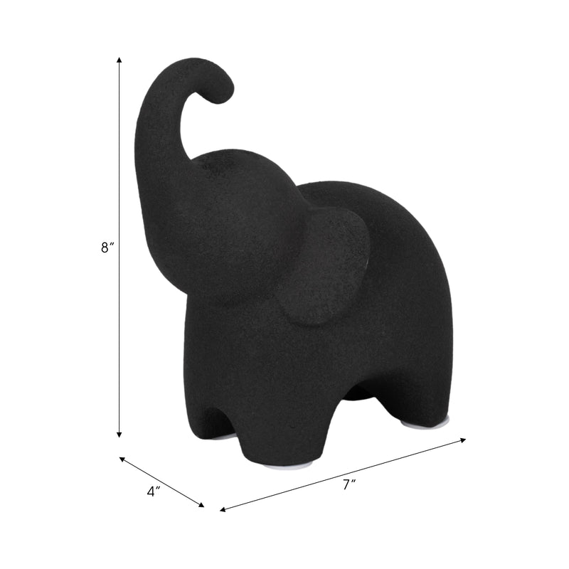 8 Elephant With Rough Texture, Black