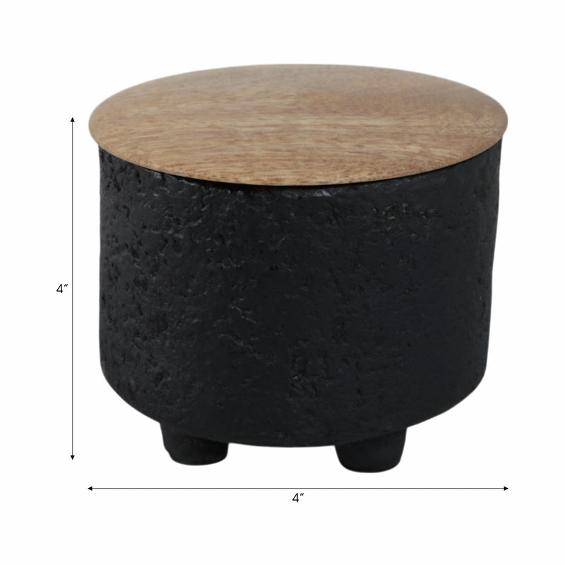 4 7 Oz Balsam & Myrrh Footed Candle With Lid, Blk