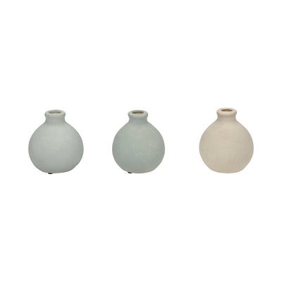 CLAY, S/3 5 BUD VASES, MULTI