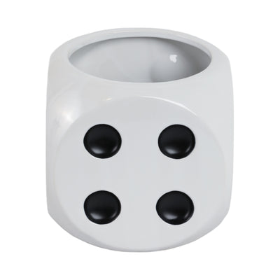 6 Dice Planter, White/black