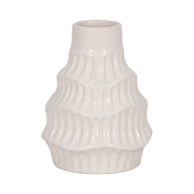 CER, 6 WAVY VASE, WHITE