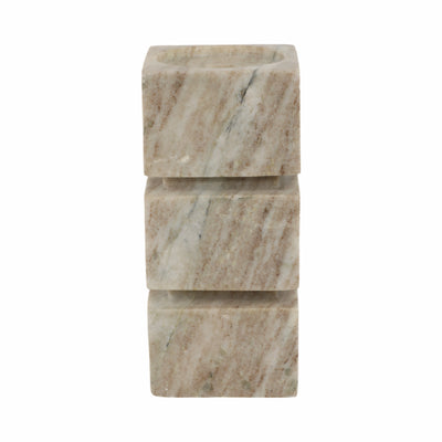 8 Onyx Marble Stacked Cubes Pillar Candleholder,