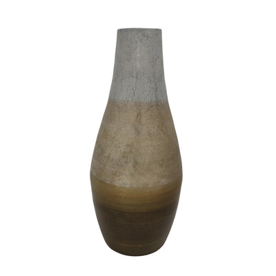 21gold Ombre Metal Hourglss Vase,wht/gld