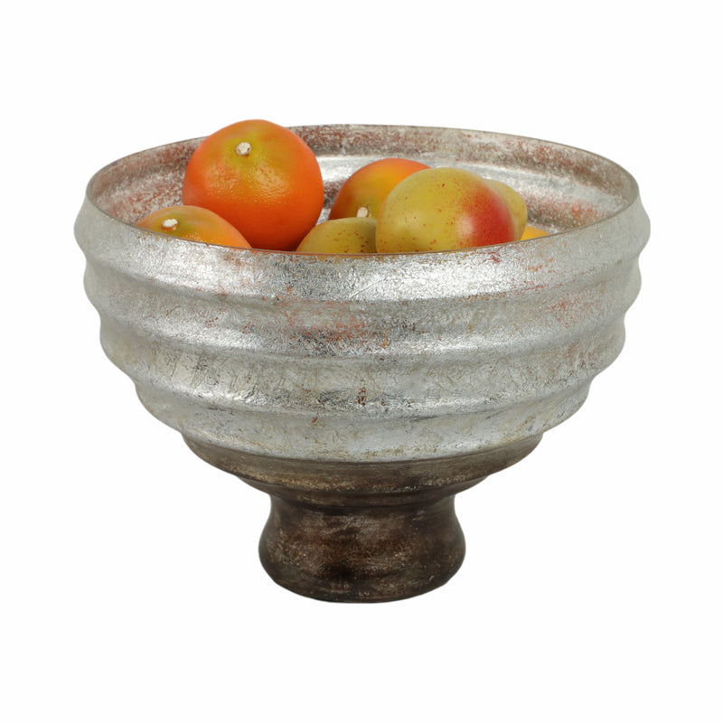 12 Glass Pedestal Bowl Ombre Finish, Multi