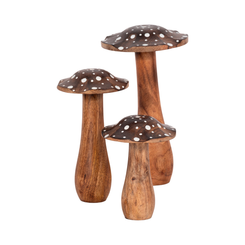 6 Wood Mushroom With White Dots, Brown