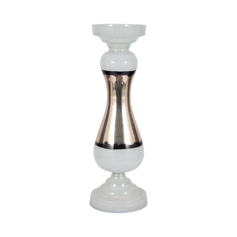 GLASS, 26 CANDLE HOLDER, WHITE