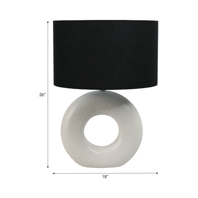 26 Textured Round Open Cut-out Table Lamp, White