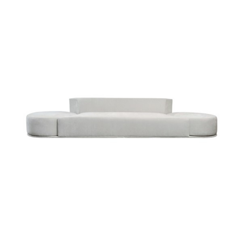 Petra Oyster Sofa With Two Swivel Ottomans