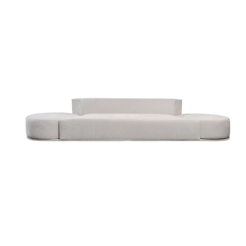 Petra Ivory Sofa With Two  Swivel Ottomans