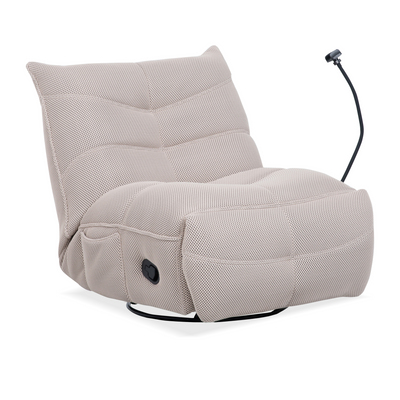 Finn Beige Swivel Power Recliner