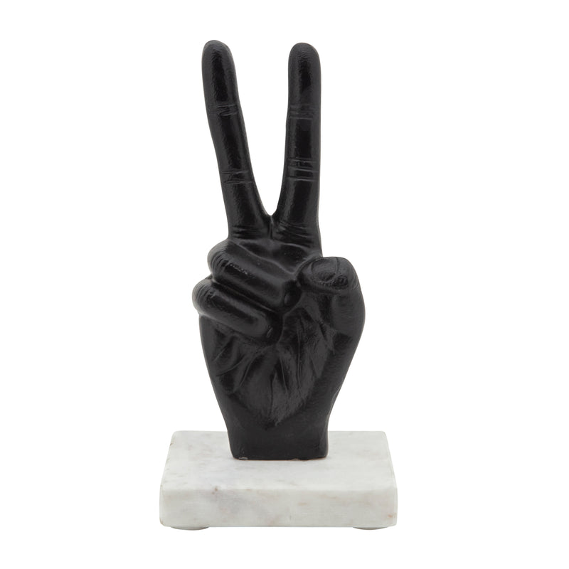 9 METAL PEACE SIGN, BLACK