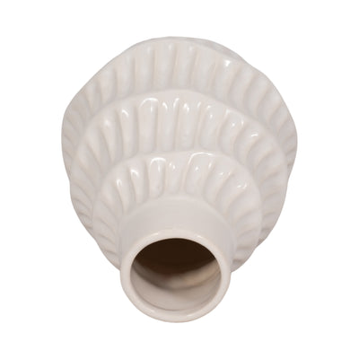 CER, 6 WAVY VASE, WHITE