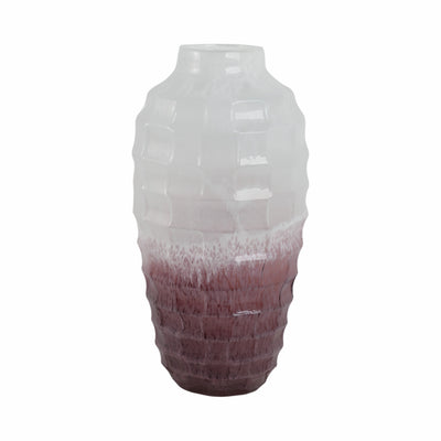 GLASS, 16H 2-TONE VASE, BLUSH