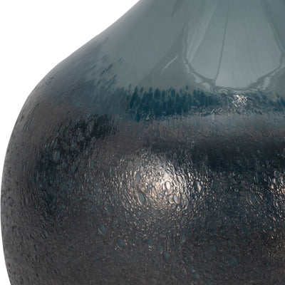 Glass, 10 2-tone Metallic Vase, Sea Green